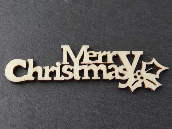 3x Merry Christmas Schriftzug Holz Basteln Tischdeko DIY Weihnacht