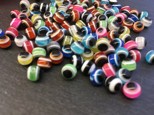 50 Kunststoffperlen Acryl Beads Eye Auge böser Blick Mix 6mm rund