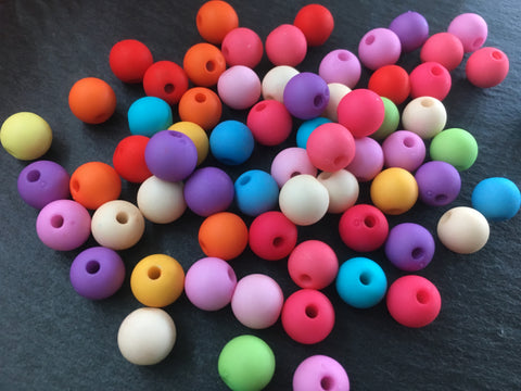 100 Acryl Rund Kugel Spacer Perlen Beads Opak 8mm mehrfarbig