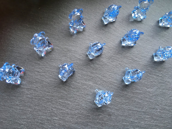 10 Süsse Bärchenperlen BLAU 18x12mm Anhänger Bär Tier