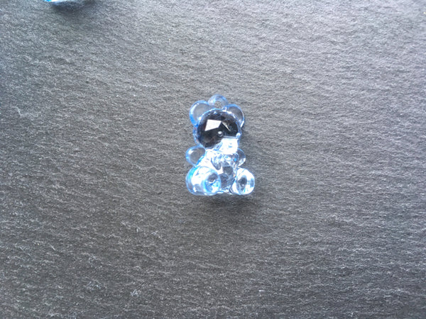 10 Süsse Bärchenperlen BLAU 18x12mm Anhänger Bär Tier