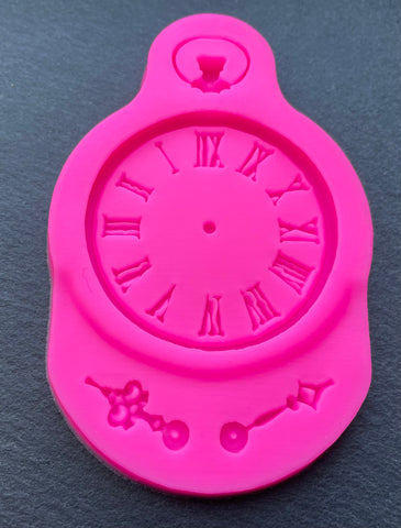 3D Fondantform Uhr Uhrzeit Ziffernblatt Silikonform Backform