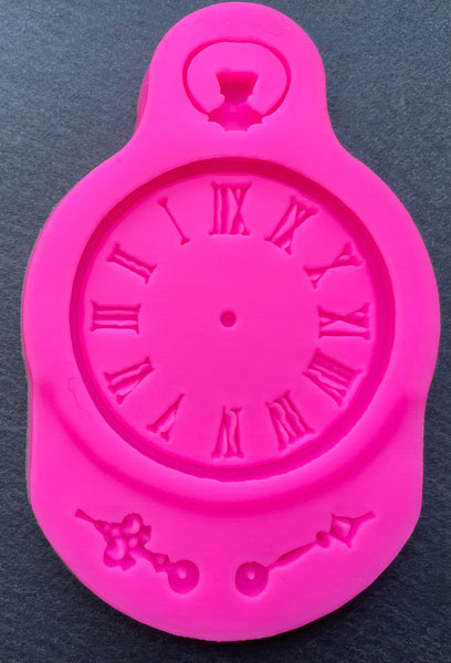 3D Fondantform Uhr Uhrzeit Ziffernblatt Silikonform Backform