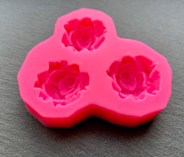 3D Fondantform Rosen Rose 3 Stück Silikon