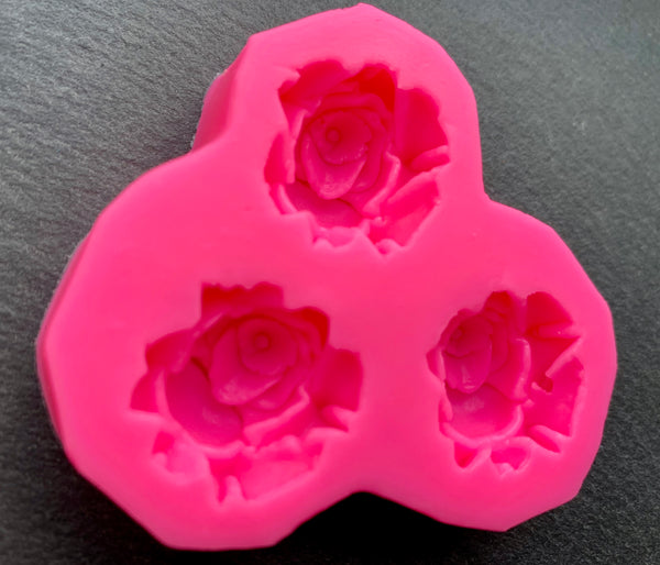 3D Fondantform Rosen Rose 3 Stück Silikon