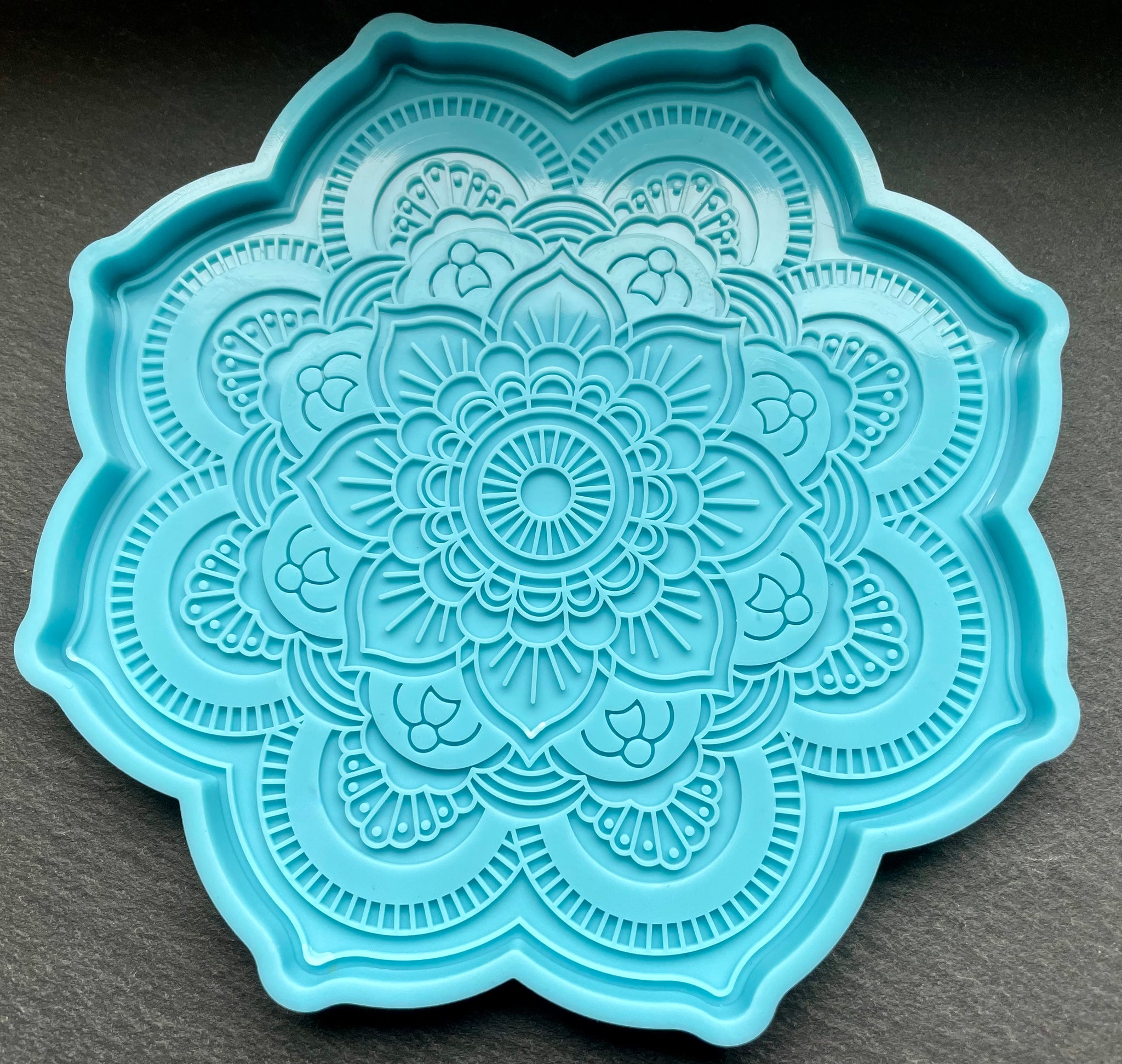 3D Fondantform Mandala runde Tablett Fondant Epoxid Harz Resin DIY