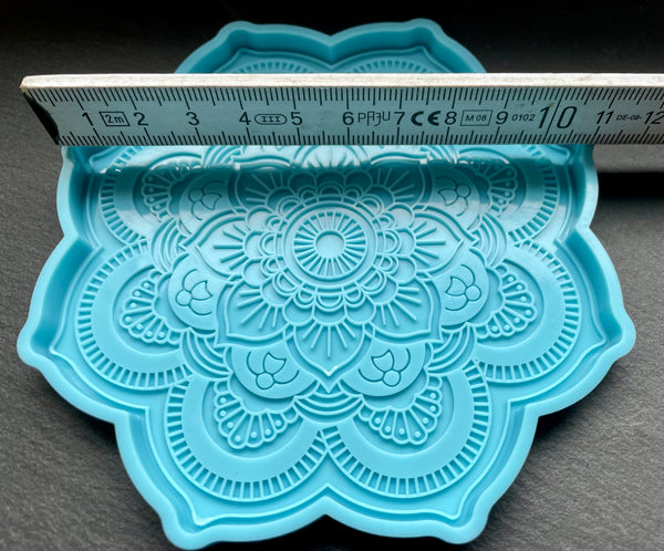 3D Fondantform Mandala runde Tablett Fondant Epoxid Harz Resin DIY