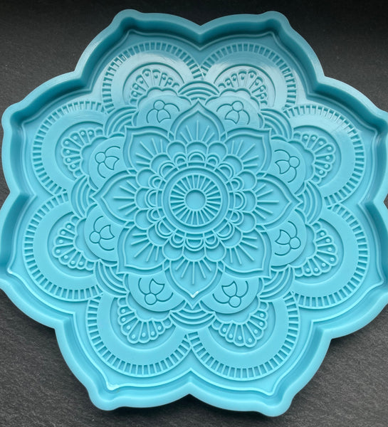 3D Fondantform Mandala runde Tablett Fondant Epoxid Harz Resin DIY