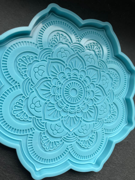 3D Fondantform Mandala runde Tablett Fondant Epoxid Harz Resin DIY