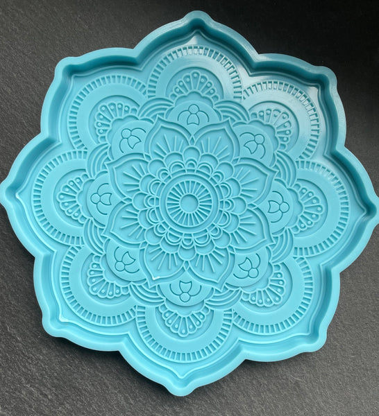 3D Fondantform Mandala runde Tablett Fondant Epoxid Harz Resin DIY