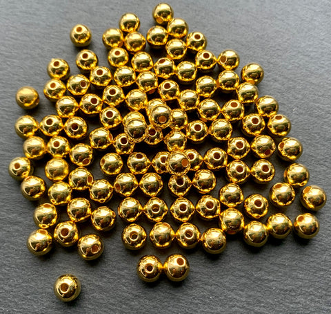 Acrylperlen gold rund glatt glänzend 8mm