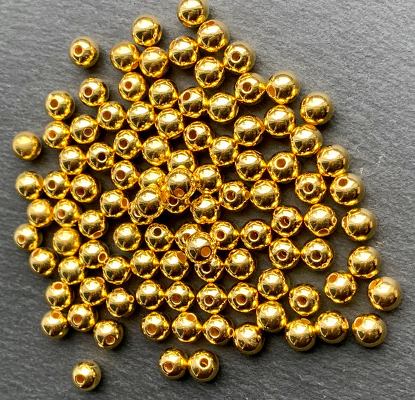 Acrylperlen gold rund glatt glänzend 8mm