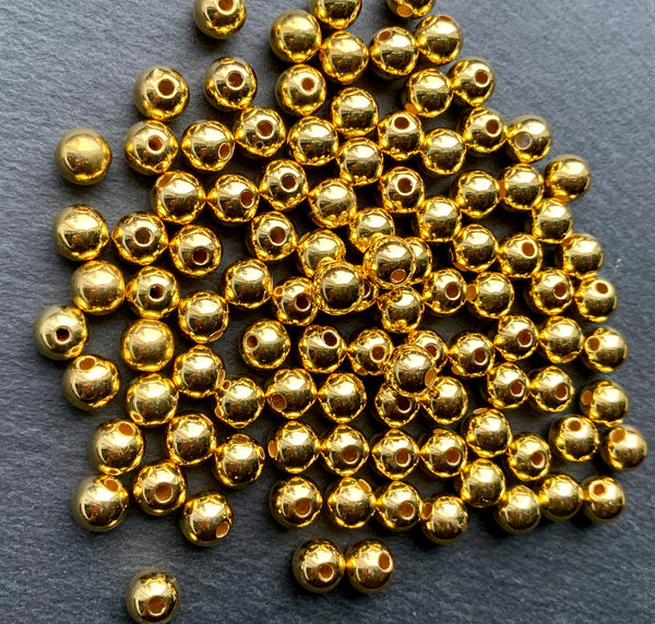 Acrylperlen gold rund glatt glänzend 8mm